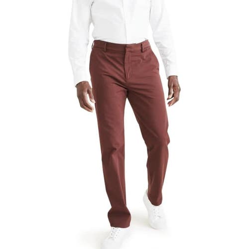 Dockers City Tech Dress Pants Men's 38-32 Burgundy Slim Fit Trousers UPS1024