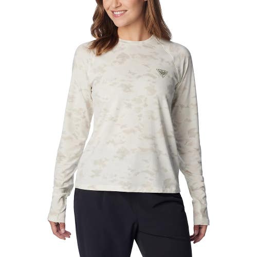 Columbia PFG Uncharted Shirt Women's 2XL Beige Knit Long Sleeve Fishing UPS1220