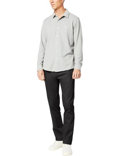 Dockers Signature Khakis Pants Men's 34-32 Black Straight Leg Business UPS1022