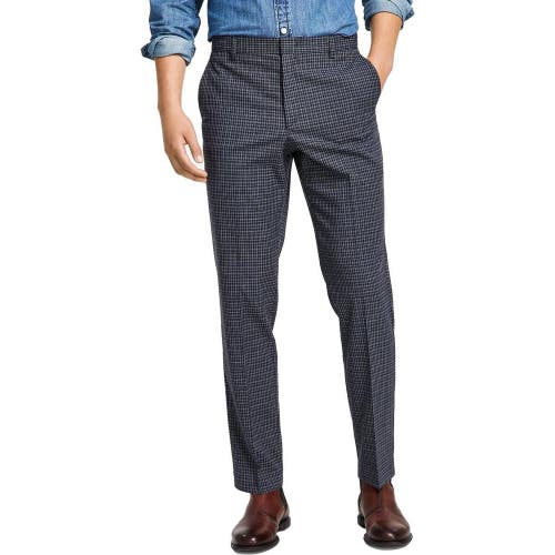Tommy Hilfiger TH Flex Dress Pants Men's 38x34 Gray Plaid Modern Fit UPS1153