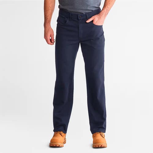 Timberland Pro Ironhide Work Pants Men 42/30 Navy Flat Front Straight Leg UPS941