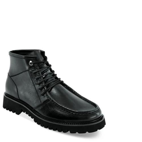 INC International Concepts 10010853600 Men 9.5 Black Leather Chunky Boots UPS927