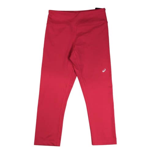Asics Capri Pants Women's Large Bright Pink 20" Elastic Waist Activewear UPS1214