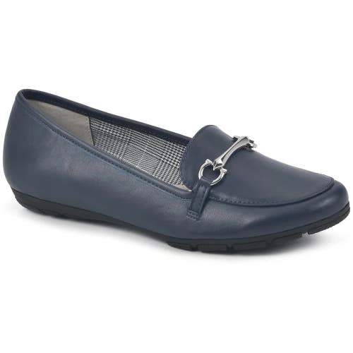 Cliffs by White Mountain Glowing Flats Women 6 W Navy Slip On Bit Loafer RHS8776