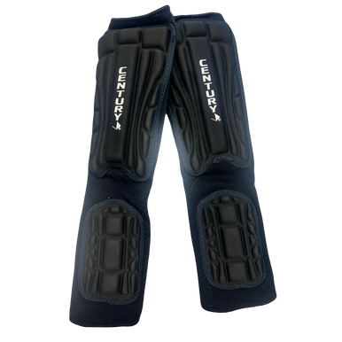 Used Century Martial Arts Shin Pads Black Lg 11730-s000019749