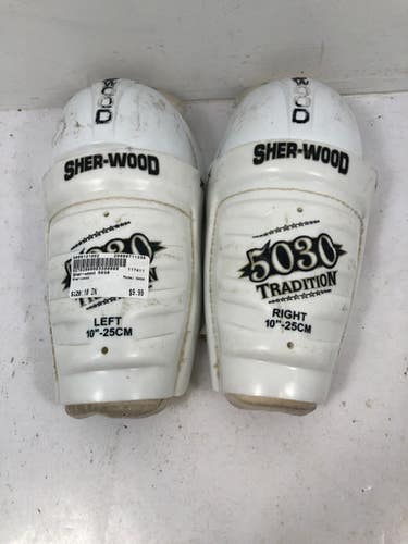 Used Sher-wood 5030 10" Ice Hockey Shin Guards 11339-s000131092