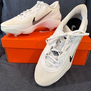 Nike Diamond Showcase MTL Metal Baseball Cleats | Men’s Size 12.5 | White/Black | Worn Once