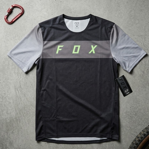 NWT Fox Racing Flexair Arcadia SS MTB Jersey Men's Medium Black TruDri