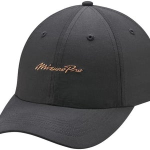 Mizuno Pro Script Hat (Black/Copper, Adjustable) Golf Hat NEW