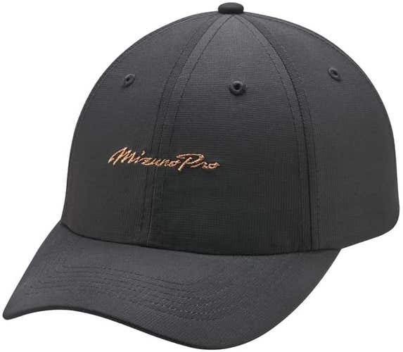 Mizuno Pro Script Hat (Black/Copper, Adjustable) Golf Hat NEW