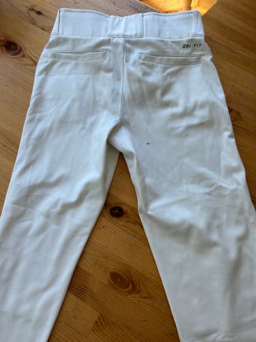 White Men's Medium Youth Nike Baseball Game Pants (Used)