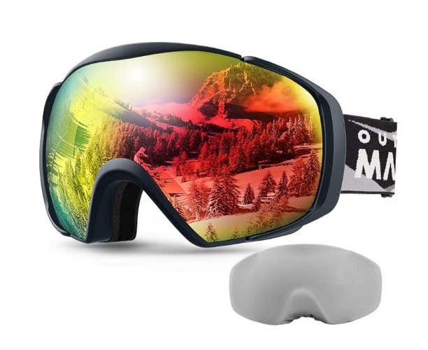 Outdoormaster Ski Goggles OTG Anti-Fog for Men Women Youth Multi-color Lens(New) 801799