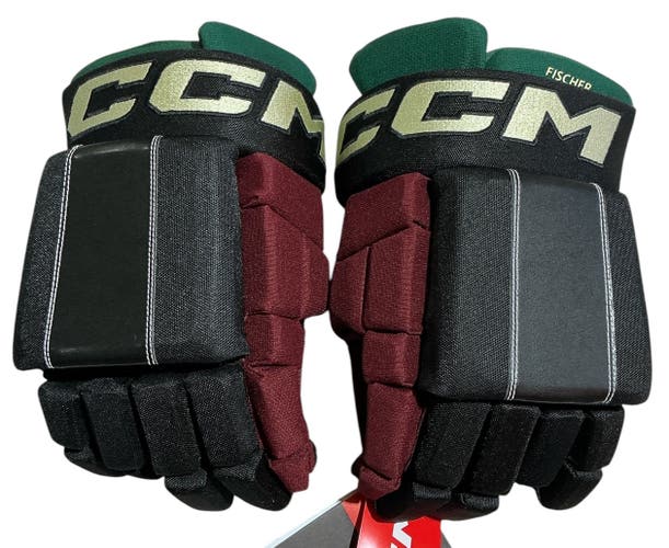 FISCHER CCM HG4RPP Pro Stock 14” Hockey Gloves Coyotes Black (New) 78015