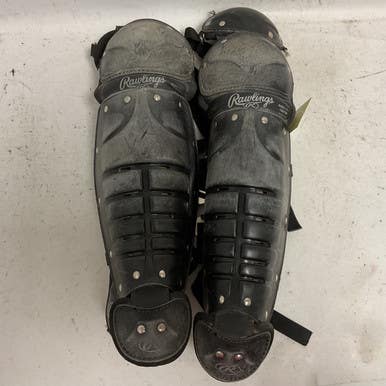 Used Rawlings 16DCW Catchers Leg Guards Black Adult 11855-S000206233