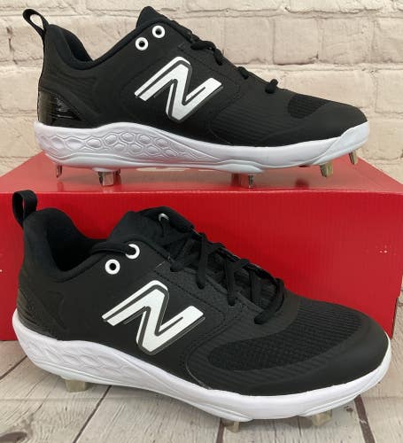 New Balance SMVELOK3 Fresh Foam X Velo v3 Metal Softball Cleats Black White 7