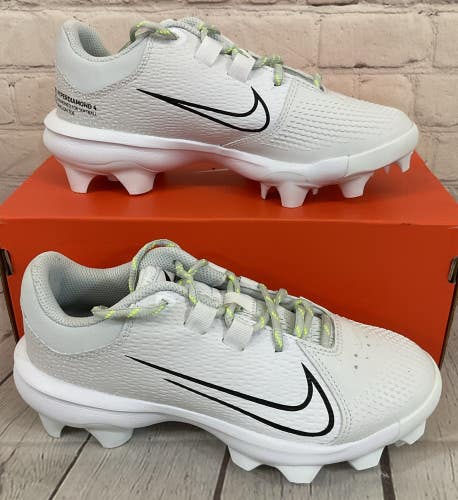 Nike DC8990-103 Women's Hyperdiamond 4 Pro MCS Softball Cleats White Black US 6