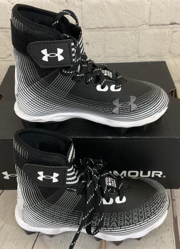 Under Armour 3023724-003 Highlight Franchise JR Football Cleat Black White 11K