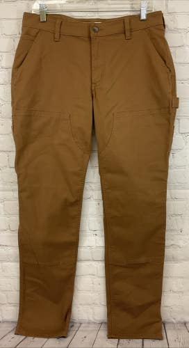 Carhartt Women's Relaxed Fit Rugged Flex Canvas Double Front Pants Brown 10