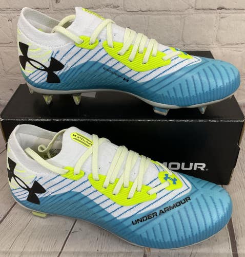 Under Armour 3027240-100 W Shadow Elite 2.0 FG Soccer Cleats White Blue US 6