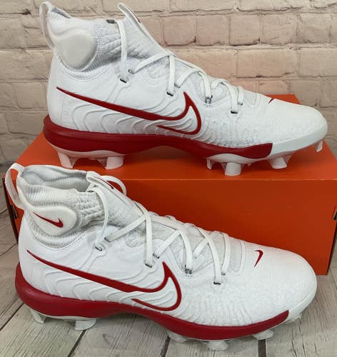 Nike DJ6519-104 Alpha Huarache NXT MCS Baseball Cleats White Red US 13 W 14.5