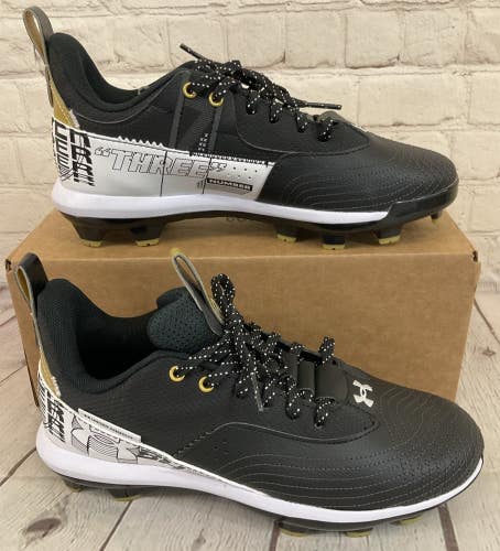 Under Armour 3025596-001 Harper 7 Low JR TPU Baseball Cleats Black White US 5.5Y