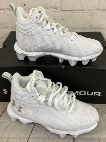 Under Armour 3026344-100 Spotlight Fran 3.0 JR RM Football Cleats White US 10K