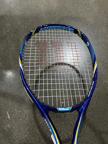 Used Wilson Agressor Control 105 Adult Tennis Racquet Navy Blue 3 3 8" 11605-c000172002