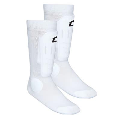 New Champro Sock Style Shin Guards White M L 11506-chpssg6wm