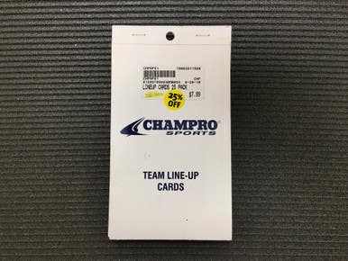 Champro Team Lineup Cards 25 Pack 11506-chpaf61