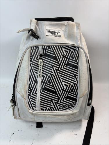 Rawlings Chaos The Mark of a Pro Youth Baseball Backpack, White