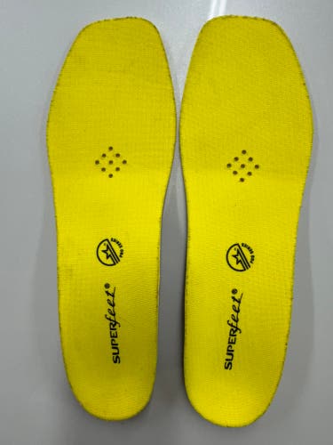 Superfeet Yellow Hockey Performance Insole Size E 9.5-11 (Used)