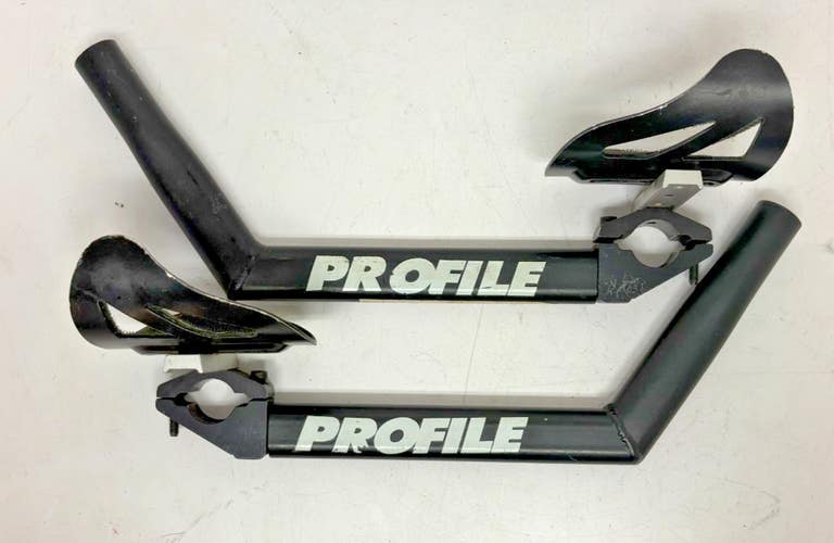 Vintage Profile Design Black Aluminum Clip-On Aerobars 26mm Clamp Diameter