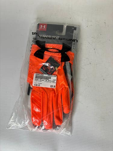 Used Under Armour Ua Spotlight Orange Lg Football Gloves 11850-s000012080