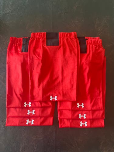 7 Pairs New Medium Pro Stock Under Armour Red Hockey Socks
