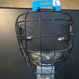 Large Bauer Profile II Facemask Full Cage 
ALL BLACK  (New)