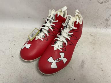 Used Under Armour 1287491-603 Adult Fb Cleats Red And White Senior 13 11855-s000172694