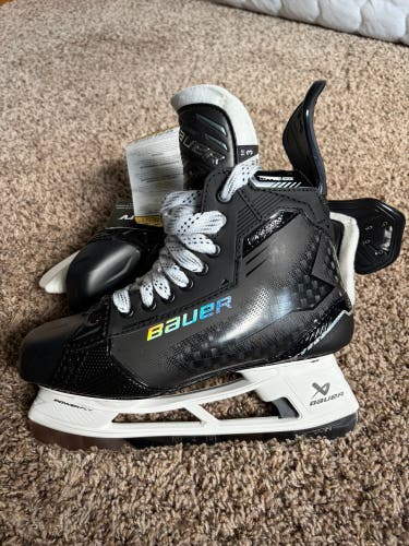 2024 Bauer Supreme Shadow SR Hockey Skates With FLY-Ti Blades Size 8 Fit 3 (New) Black