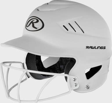 New Coolflo White Softball Helemt With Mask 11692-rawrcfhlfgmw