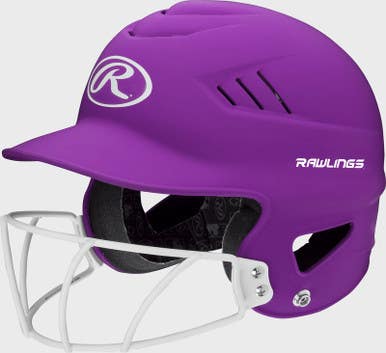 New Rawlings Coolflo Purple Softball Helmet With Mask 11692-rawrcfhlfgmnpu