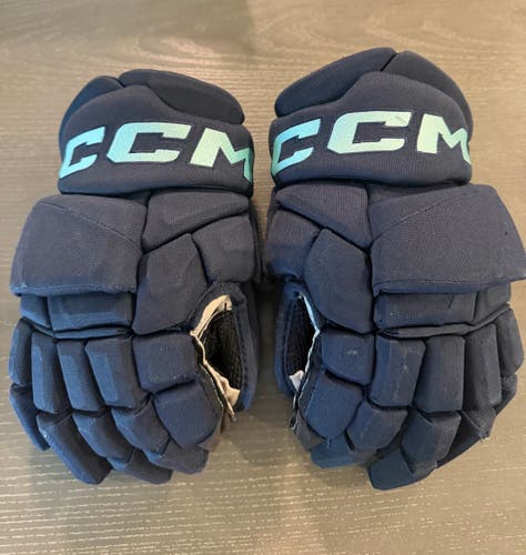 CCM JetSpeed FT8 Pro Stock Hockey Gloves 14” Navy Blue KRAKEN 2124