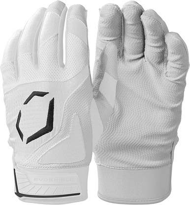 New Evoshield Srz-1 White Youth Large Batting Gloves 11692-eshwb5712109lg