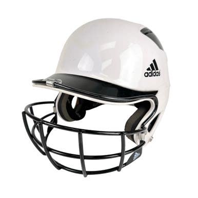 Used Adidas Batting Helmet w/Mask White SM 11506-S000253736