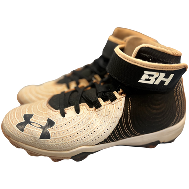 Used Under Armour 3022062-001 Baseball Cleats Black And White Junior 04.5 11730-s000062515