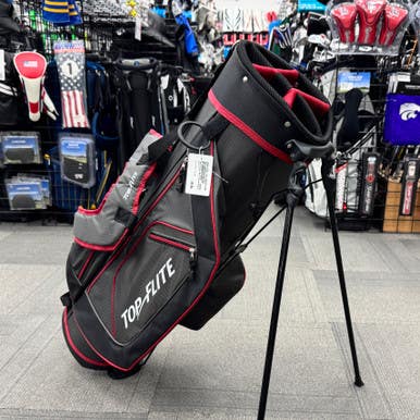 Used Top Flite Mens Stand Bag Black And Red 11506-S000297431