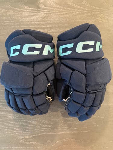 CCM JetSpeed FT8 Pro Stock Hockey Gloves 14” Navy Blue KRAKEN 2180