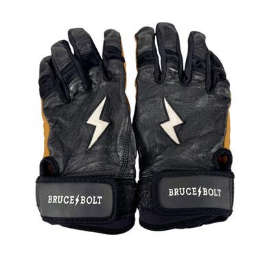 Used BRUCE BOLT BB/SB Batting Gloves Brown LG 11506-S000294683
