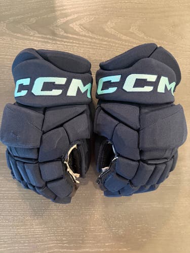 CCM JetSpeed FT8 Pro Stock Hockey Gloves 14” Navy Blue KRAKEN 2191