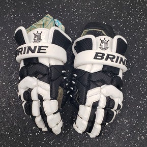 Used Brine Trumph 2 Lacrosse Gloves Mens Black And White Lg 11849-s000014649