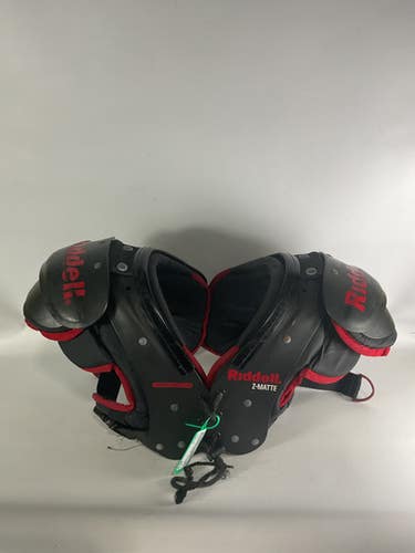 Used Riddell Z-matte Shoulder Pads Fb Shoulder Pads Black Lg 11834-s000030229