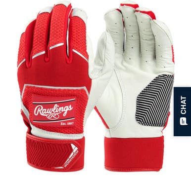 New Workhorse Yl Red Batting Gloves 11834-rawwh22by-s-90